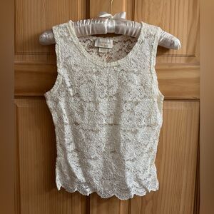 Victoria's Secret Cream Lace Sleeveless Top